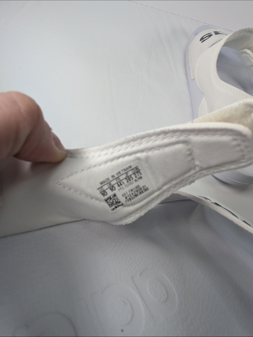 Adidas White Logo Comfort Slide Sandals - Picture 8 of 11